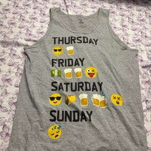 🍄Gray Emoji Graphic Casual Weekend Tee